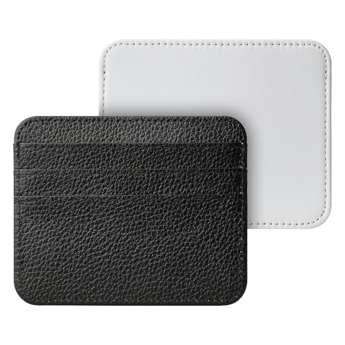 SCCFMM 30 Pack Sublimation Blank PU Wallet DIY Heat Transfer Print Ultrathin Card Holder Blank PU Leather Front Pocket Wallet Card Coin Purse DIY Crafts for Men Women