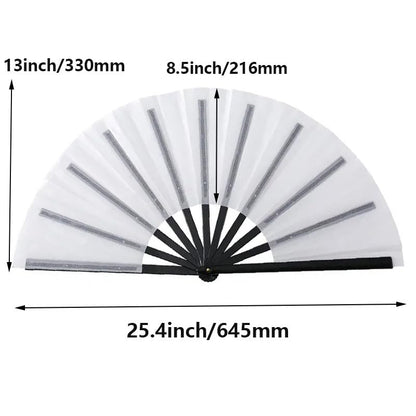 36 Pack Sublimation Blank Folding Hand Fan Polyester Silk Fabric Hand Held Chinese Fans DIY Heat Transfer Print for Wedding Preference, Performance, Dancing, Home Decoration with a SCCFMM Makeup Bag
