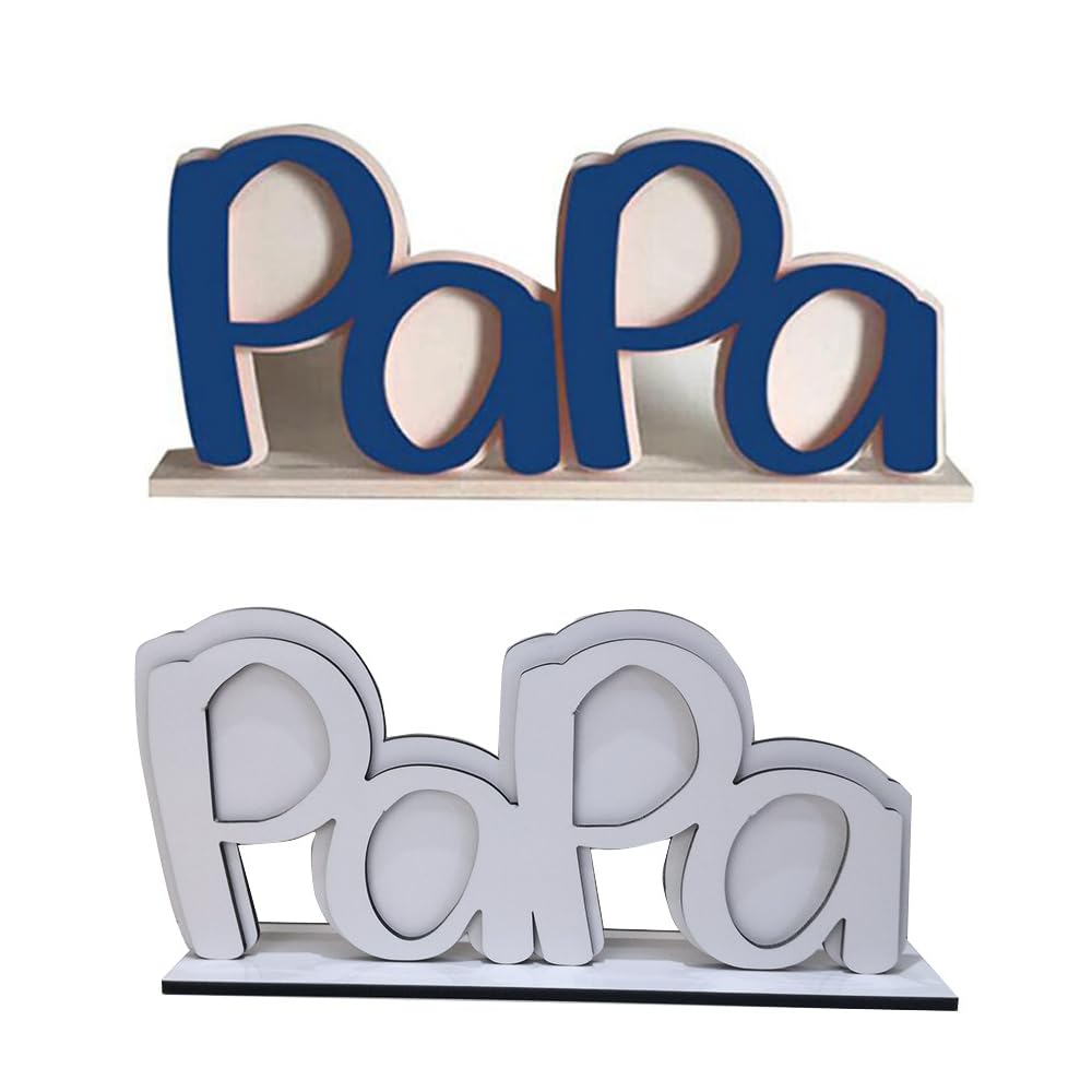 SCCFMM 5 Pack Sublimation Blank MDF Photo Frame PaPa Picture Frame for DIY Heat Transfer Print Photo Sign Wall Frame Poster Desktop Souvenir Custom Design Work For Father's Day