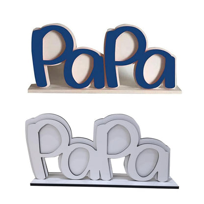 SCCFMM 5 Pack Sublimation Blank MDF Photo Frame PaPa Picture Frame for DIY Heat Transfer Print Photo Sign Wall Frame Poster Desktop Souvenir Custom Design Work For Father's Day