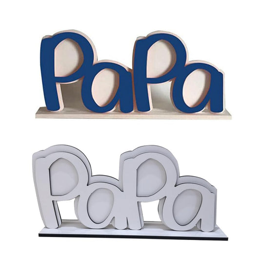 SCCFMM 5 Pack Sublimation Blank MDF Photo Frame PaPa Picture Frame for DIY Heat Transfer Print Photo Sign Wall Frame Poster Desktop Souvenir Custom Design Work For Father's Day