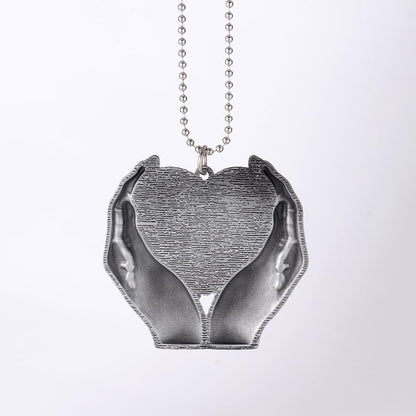 SCCFMM 20pcs Sublimation Blank Alloy Pendant, Angel Wing Rearview Mirror Pendant, Heart Keychain Heat Sublimation Pendant Blanks Car Hanging Ornament for DIY Heat Transfer Print