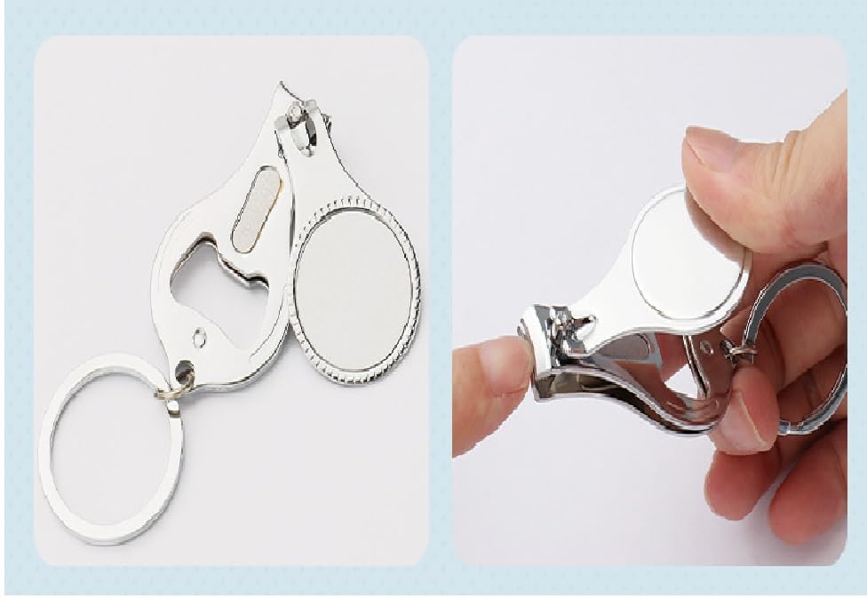 SCCFMM 20 Set Sublimation Blank Multi Function Nail Clipper Keychain with Nail Bottle Opener Keychain DIY Heat Transfer Print for Party Wedding Favor Gift Decorations Souvenirs Guest