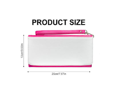 5 Pieces Sublimation Blank Women Pink Long Wallet, Fashion Ladies PU Leather Wallets, DIY Heat Transfer Large Capacity Secure Buckle Leather Clutch Wallet, DIY Craft Long Purse for Women Girl Gift