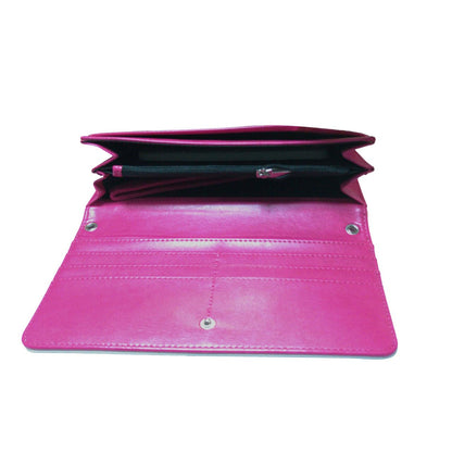 5 Pieces Sublimation Blank Women Pink Long Wallet, Fashion Ladies PU Leather Wallets, DIY Heat Transfer Large Capacity Secure Buckle Leather Clutch Wallet, DIY Craft Long Purse for Women Girl Gift