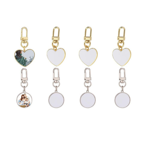 SCCFMM 40pcs Metal Sublimation Rotate Keychain Sublimation Blanks Bulk for Keychains, Sublimation Ornament Blanks for Heat Press Printing,DIY Handmade Crafts Sublimation Keychains
