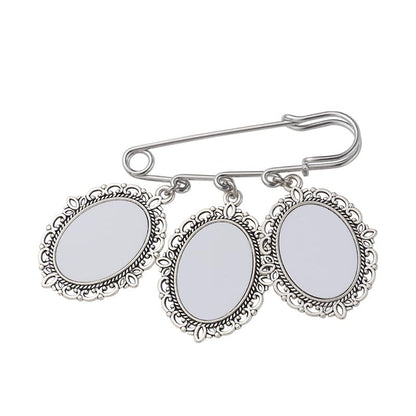 30 set Sublimation Blank Bouquet Charms for Wedding Memory, Wedding Bouquet Photo Charms with Oval Glass Cabochons for Bridal Shower, DIY Heat Transfer Print