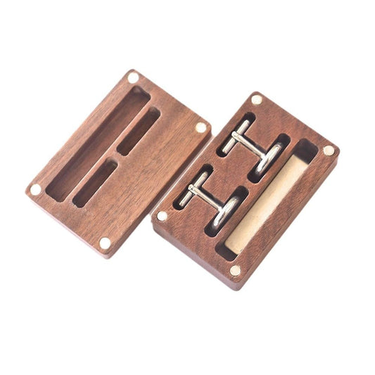 20 pieces Tie Clip and Cufflink Box Wooden Cufflink Box Case Magnetic Cufflink Tie Clip Case Jewellery Organisers Accessories for Men Boys 6.8x5.7cm For Laser Engarve