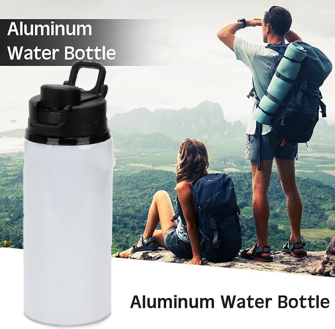 SCCFMM 8 Pack 20 oz Sublimation Blank Tumblers Outdoor Sport Bottles Aluminium Water Bottle with Color Straw Lid Blank Tumbler Heat Tape for DIY Heat Transfer