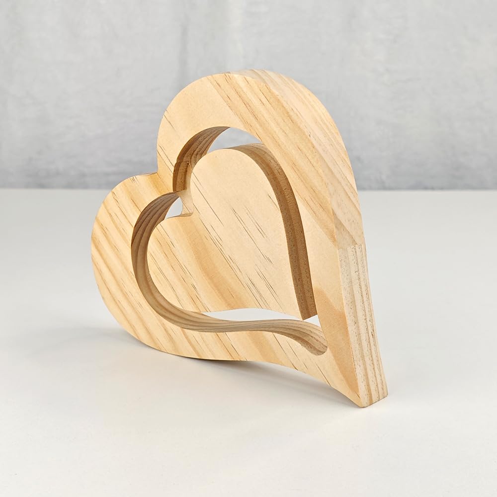 SCCFMM 5 pcs Sublimation Wood Photo Frames Blanks DIY Heat Transfer Print Wood Heart Shape Picture for for Crafts Tabletop Home Decor