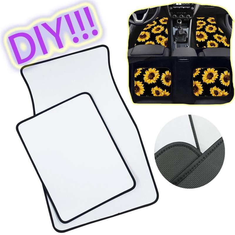 Sublimation Blank Neoprene Car Seat Cover and Car Mats Personalized Sublimation Mats Comfortable Car Floor Cushion Universal Fit 1 Set 4 pcs
