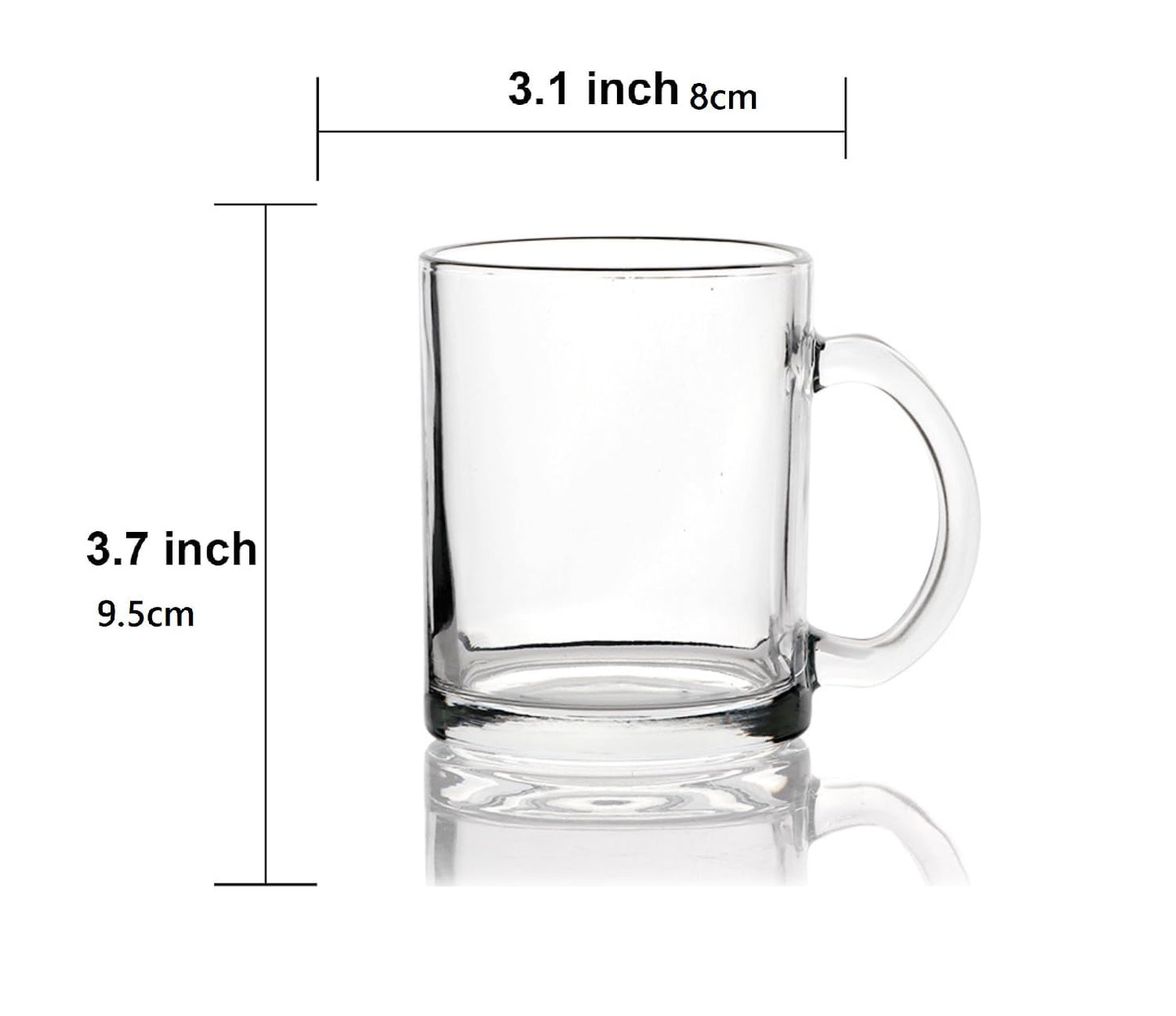SCCFMM 3 Pack 12 oz Sublimation Blank Clear Glass Beer Mugs Glass Coffee Mugs Diy Heat Transfer Print Gift For Birthday Christmas Valentine's Day Anniversary Present Ideas