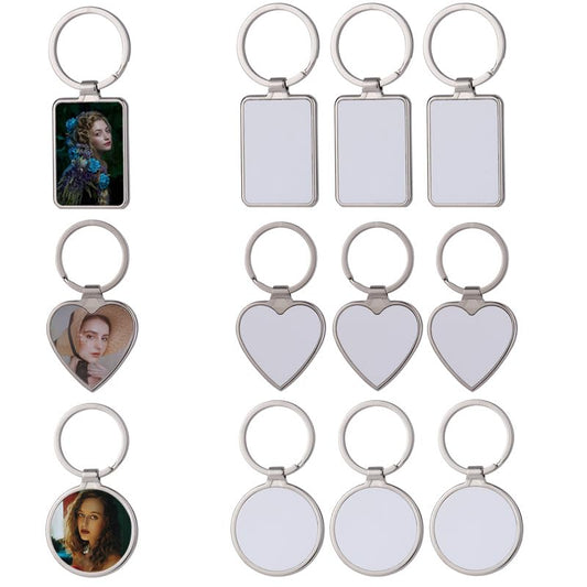 SCCFMM 30pcs Sublimation Blank Metal Keychain Bulk Sublimation Blanks Keychain with Key Ring Heat Transfer Keychains for Christmas Valentine Graduation Day Present