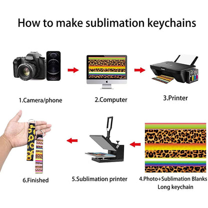 30pcs Neoprene Wristbind Keychain Sublimation Bag Decoration Accessory Blank Keychain For Heat Transfer Print Logo Image