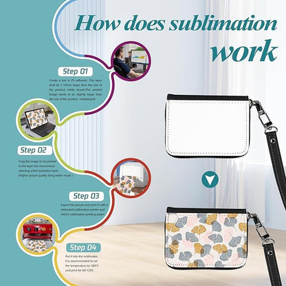 8 pieces Sublimation Blank Pu leather Coin Bag wallet for women,black leather coin purse,zipper change bag, Jewelry Pouch For DIY Heat Transfer Print