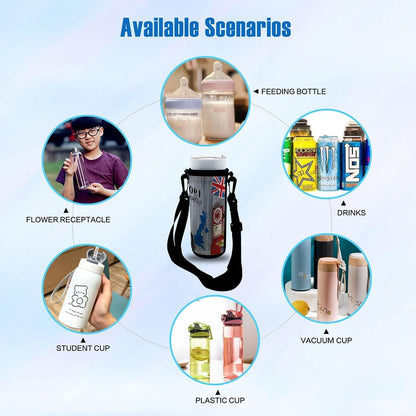 SCCFMM 5 pack Sublimation blanks Neoprene Water Bottle Bag Carrier, 20oz cup sleeve,Insulated Neoprene cup case,Diy Heat Transfer Print ideal for diameter 60mm-90mm cup