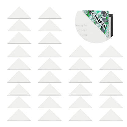 30pcs Sublimation PU Leather Corner Bookmarkers 2.36" Triangle White Blanks for Reading Lover Personalized Reading Gifts