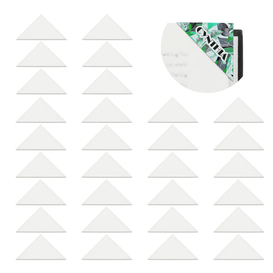 30pcs Sublimation PU Leather Corner Bookmarkers 2.36" Triangle White Blanks for Reading Lover Personalized Reading Gifts
