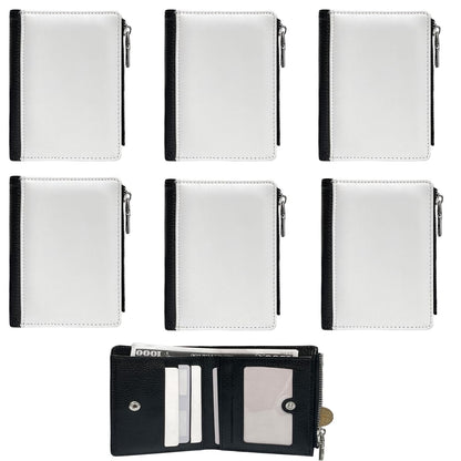 SCCFMM 10 pieces Sublimation Wallets Blanks for Men Women Valentines Gifts Employee Appreciation Wallets DIY Heat Transfer Sublimation Wallet With Zipper for Father's Day Office Travel Supplies