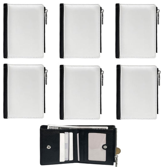 SCCFMM 10 pieces Sublimation Wallets Blanks for Men Women Valentines Gifts Employee Appreciation Wallets DIY Heat Transfer Sublimation Wallet With Zipper for Father's Day Office Travel Supplies