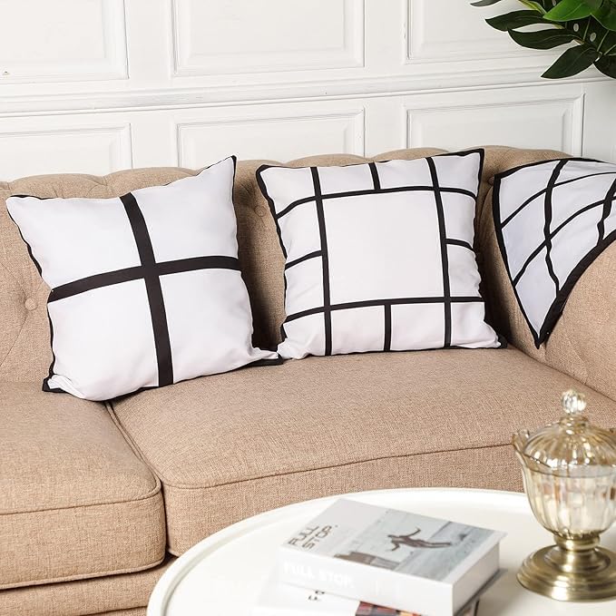 SCCFMM 20 Pieces Sublimation Blank 6 Panel Pillow Case Sublimation Polyester Pillow Cover DIY Heat Transfer Print Case Throw Pillow Covers 15.7 x 15.7 Inch for Sofa Couch