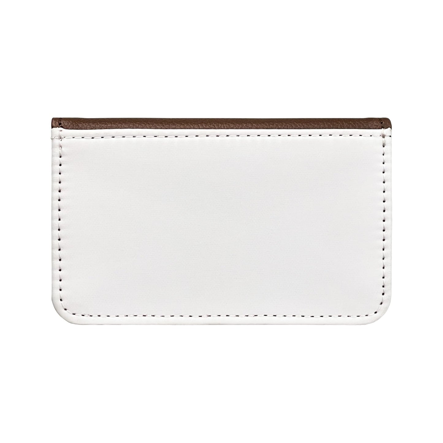 SCCFMM 12 Pieces Sublimation Blank Brown Color Business Card Holder PU Leather Name Card Case Pocket Blank Wallet Coin Purse Card Holder Case for DIY Heat Transfer Print