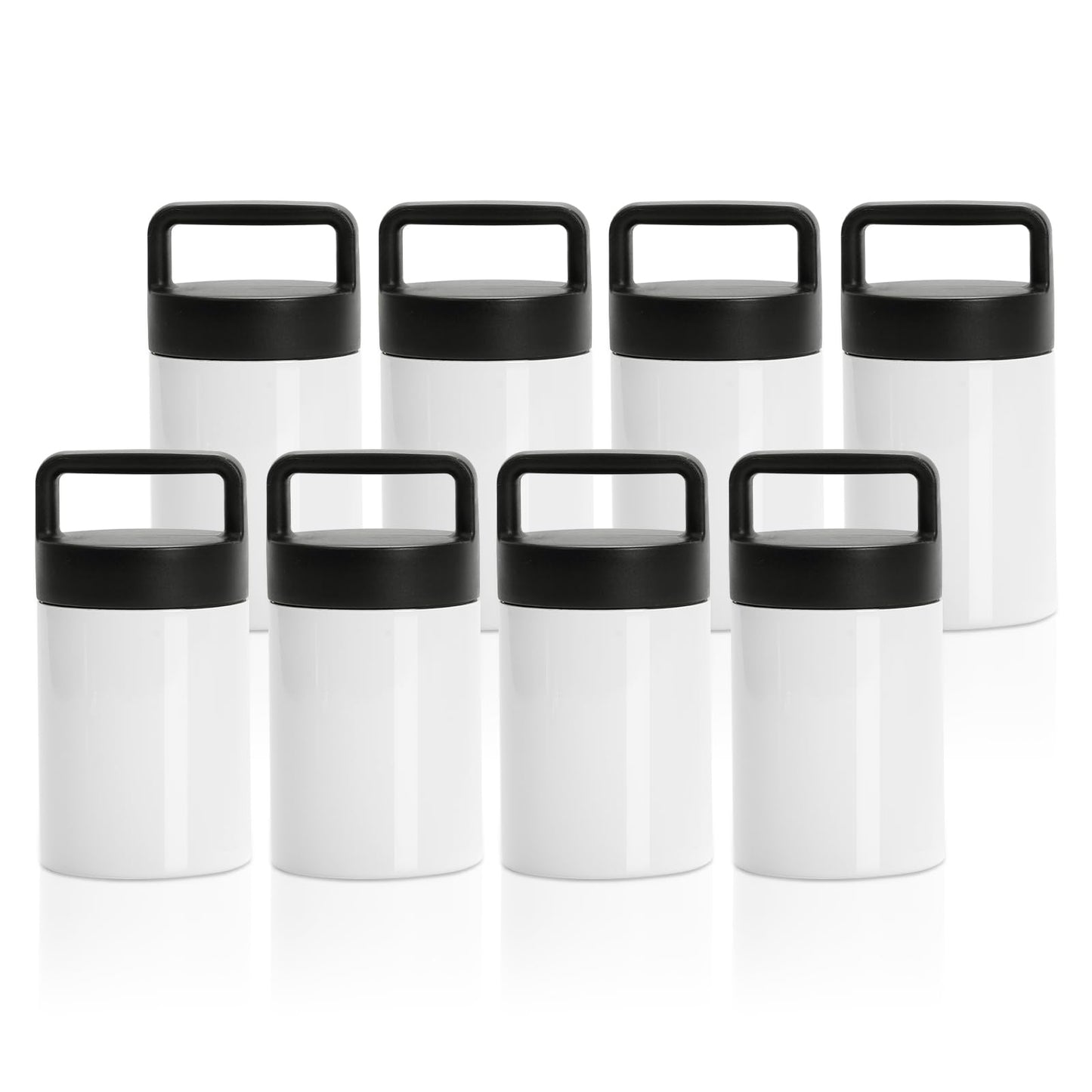 8 Pack Sublimation Kids Tumblers Bulk Food Jars Blanks White 13 OZ Stainless Steel with Portable Handle Lid for Cricut Mug Press Tumbler Heat Press Sublimation Oven Printing