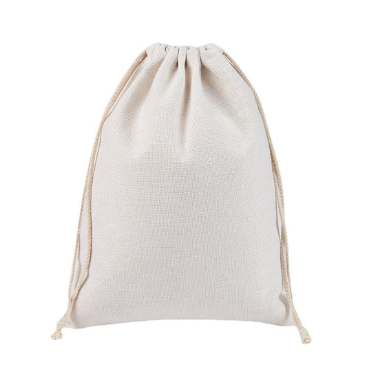 SCCFMM 10 Pieces Sublimation Blank Drawstring Bread Bags Sublimation Linen Burlap Drawstring Bag Present Bags with Drawstring for Favors Party DIY Craft Heat Transfer Print