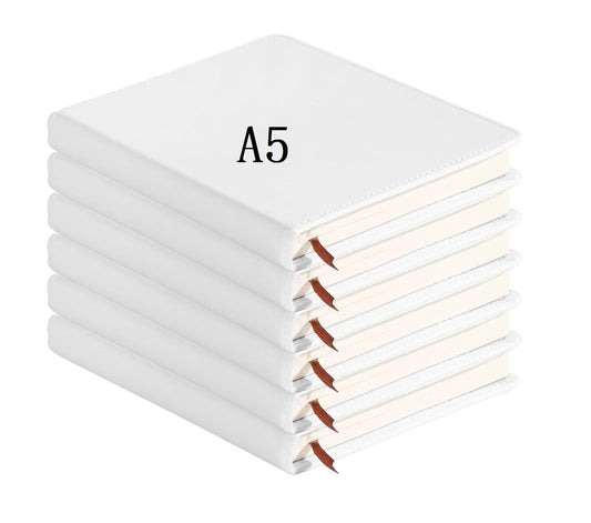6 pieces A5 Sublimation Blank Journal Notebooks PU Leather Journal Notebook Notepad A5 Cute Hardcover Blank Notebook for School Office Supplies 200 Pages