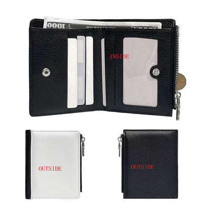 SCCFMM 10 pieces Sublimation Wallets Blanks for Men Women Valentines Gifts Employee Appreciation Wallets DIY Heat Transfer Sublimation Wallet With Zipper for Father's Day Office Travel Supplies