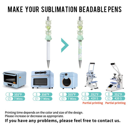20pcs Sublimation Beadable Pens Blanks Bulk White with 20 Pieces Shrink Wrap Films,Sublimation Ballpoint Pen Personalized DIY by Pen Heat Press Sublimation Oven