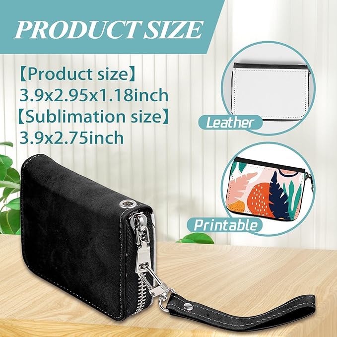 SCCFMM 10 pieces Sublimation Blank Small Coin purse DIY Heat Transfer Print Women's Wallet PU Leather Coin Bag credit Card holder Diy Craft for Gift