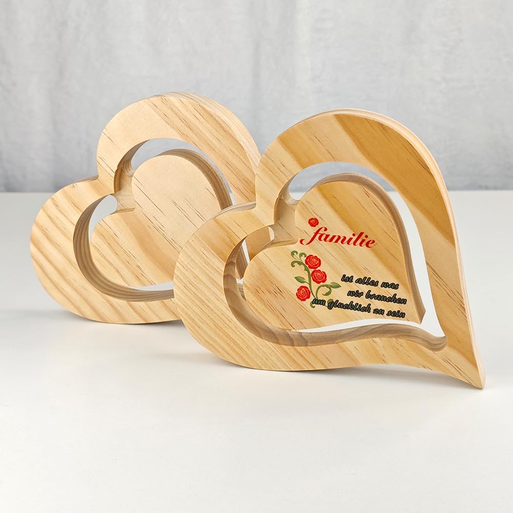 SCCFMM 5 pcs Sublimation Wood Photo Frames Blanks DIY Heat Transfer Print Wood Heart Shape Picture for for Crafts Tabletop Home Decor
