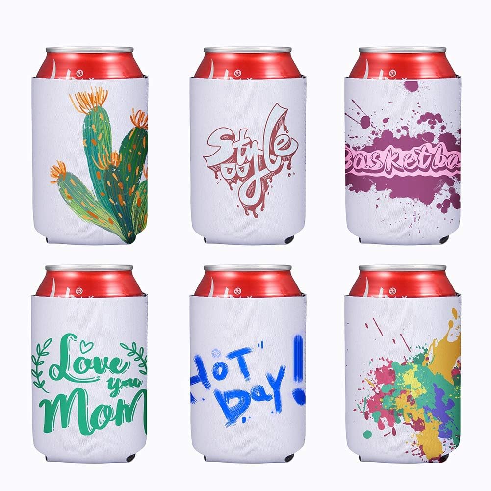 40 Pack Sublimation Blanks Can Coolers, Neoprene Beer Can Cooler Sleeves, DIY Print Collapsible Insulated Reusable Soda Cover Drink Coolies Beer Sleeves for Weddings Bachelorette Parties Party Favors