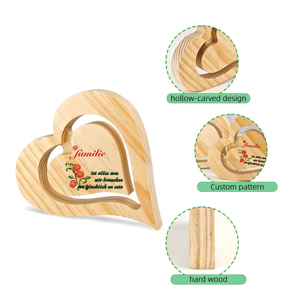 SCCFMM 5 pcs Sublimation Wood Photo Frames Blanks DIY Heat Transfer Print Wood Heart Shape Picture for for Crafts Tabletop Home Decor