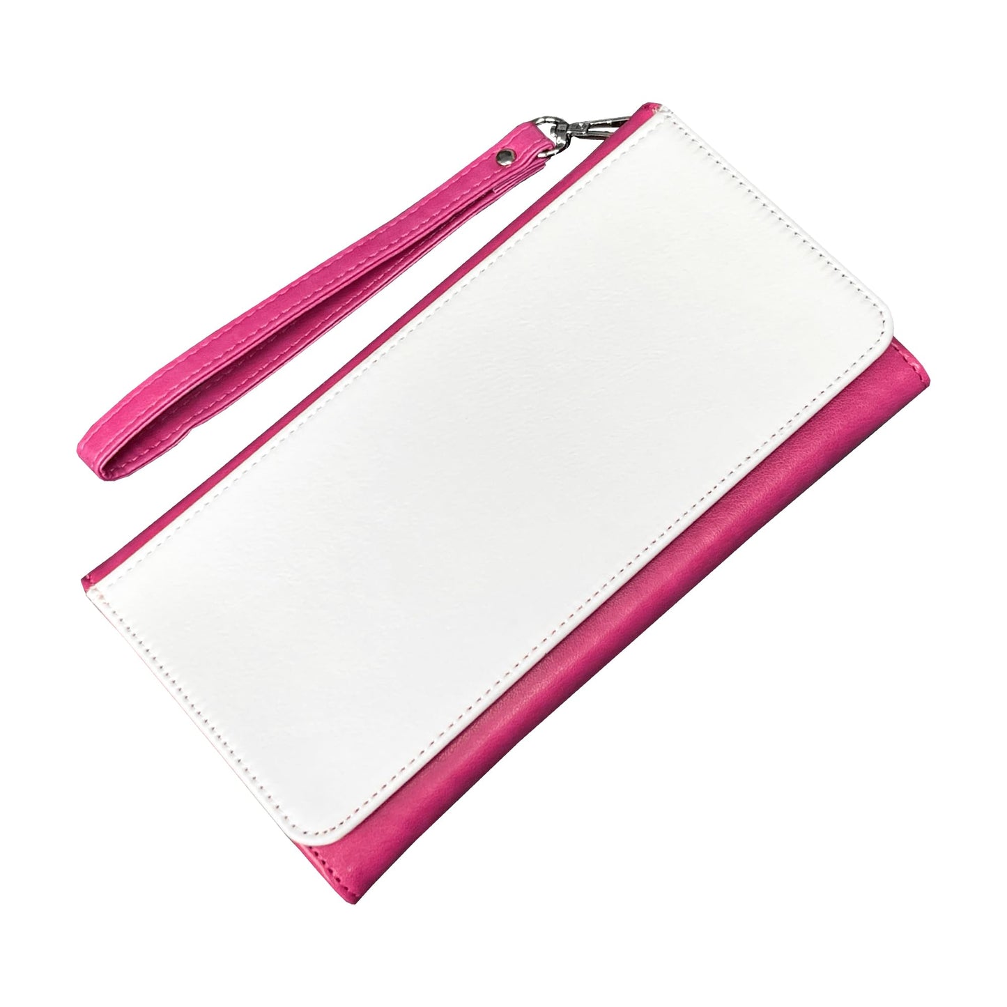 5 Pieces Sublimation Blank Women Pink Long Wallet, Fashion Ladies PU Leather Wallets, DIY Heat Transfer Large Capacity Secure Buckle Leather Clutch Wallet, DIY Craft Long Purse for Women Girl Gift