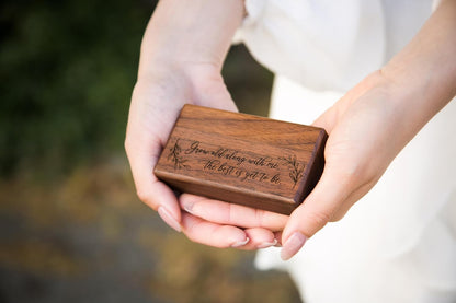 SCCFMM 20 pieces Personalized Double Ring Box - Slim Wooden Ring Case Box for Wedding Ceremony Engagement Proposal Ring Bearer Box for 2 Rings, Christmas Gift Ideas For Laser Engrave