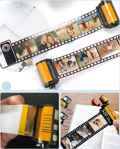 30 Set Sublimation Blank Memory Film roll Keychain, Double-Sided Sublimation Camera Film roll Key Chain for DIY Heat Transfer Print