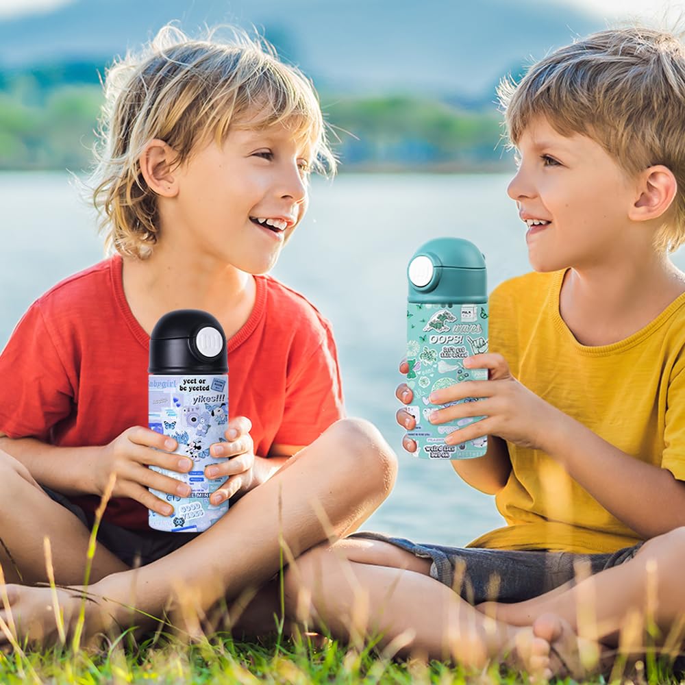 8 Pack Sublimation Kids Water Bottles Blanks 12 OZ Straight Skinny Kids Tumbler Sippy Up Cup with Pop Mixed Color Lid for Tumbler Heat Press Sublimation Oven Printing