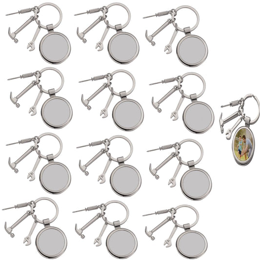 SCCFMM 20pieces Sublimation Blank Keychain with Screwdriver Tools DIY Heat Transfer Keychains for Father's Days Christmas Valentine Graduation Day Present