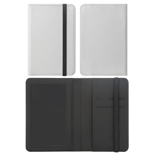 10 pieces DIY Sublimation Blank Passport Holder Covers, Black PU Leather Travel Passports Book Holder Wallet Cover DIY Heat Transfer Print for Passport, Business Cards, Credit Cards