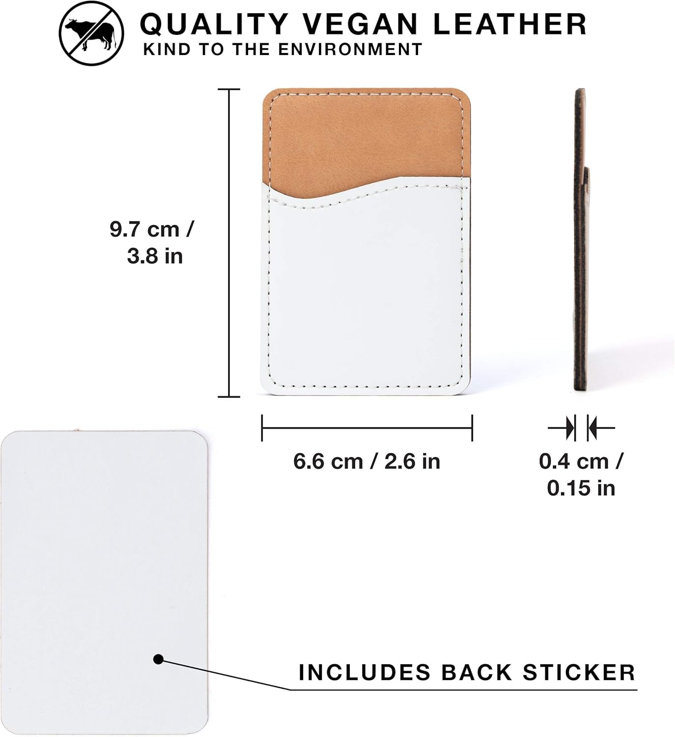 50 Pieces Sublimation Blanks Phone Wallet - PU Leather Card Holder for Back of Phone Stick on iPhone Android HTV Friendly DIY Blanks for Heat Transfer Print