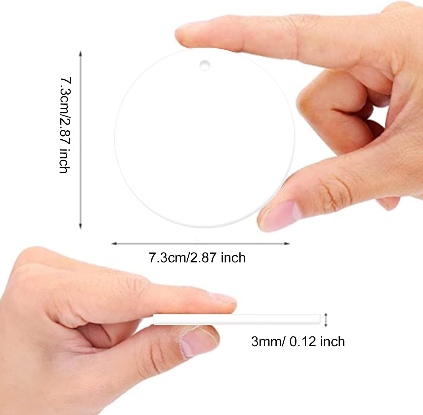 30Pcs Sublimation Blank Ceramic Ornaments Pendant Bulk Ceramic Discs Ornament for DIY Heat Press Printing White Round Porcelain Personalized Xmas Tree Ornament Keepsake Crafts Gift