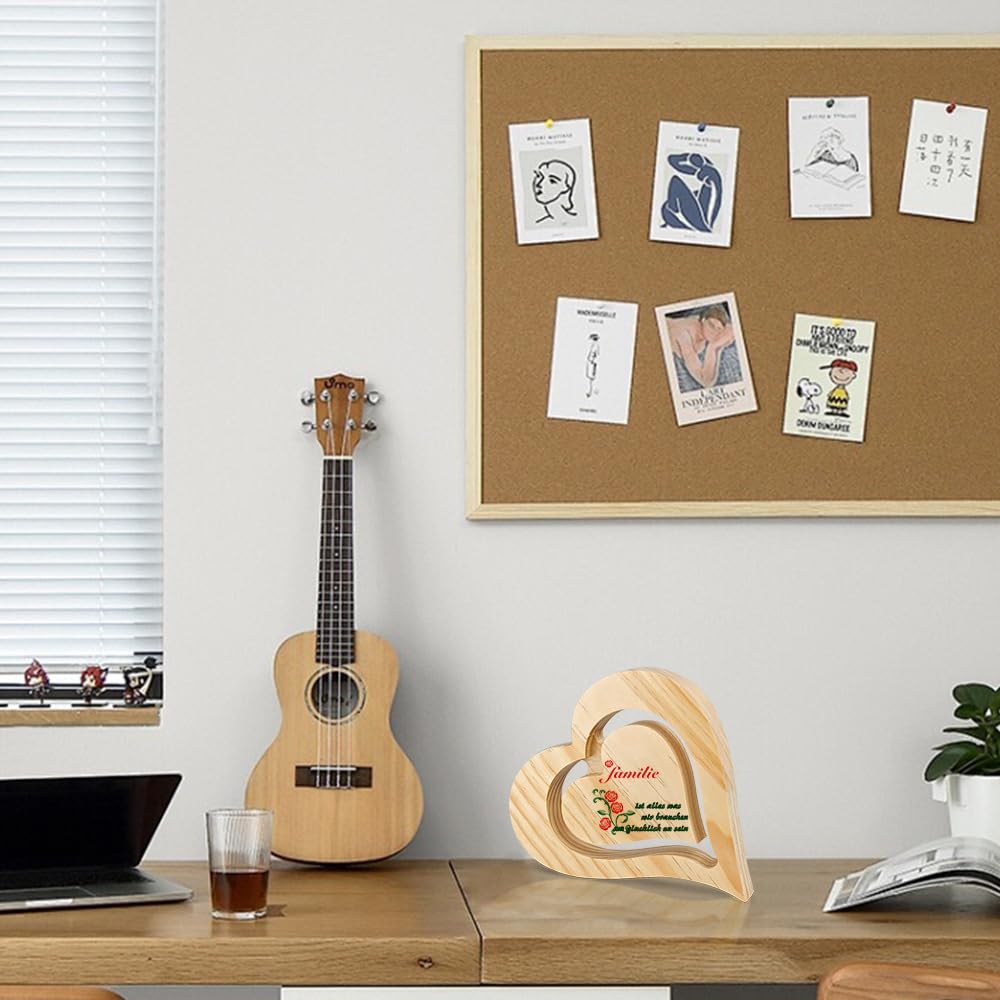 SCCFMM 5 pcs Sublimation Wood Photo Frames Blanks DIY Heat Transfer Print Wood Heart Shape Picture for for Crafts Tabletop Home Decor