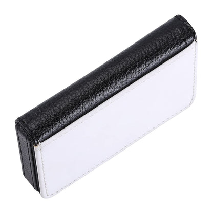 SCCFMM 12 Pieces Sublimation Blank Business Card Holder PU Leather Name Card Case Pocket DIY Heat Transfer Blank Wallet Coin Purse Card Holder Case for Men Women