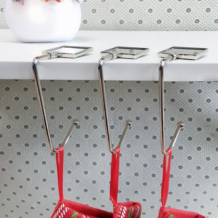20 Pack Square Shape Sublimation Blank Purse Hook Hanger, Metal Hook Long Handbag Hanger for Table Desk,Portable Bag Holder Under Counter Handbags Hook With Aluminium Parts for DIY Heat Transfer Print