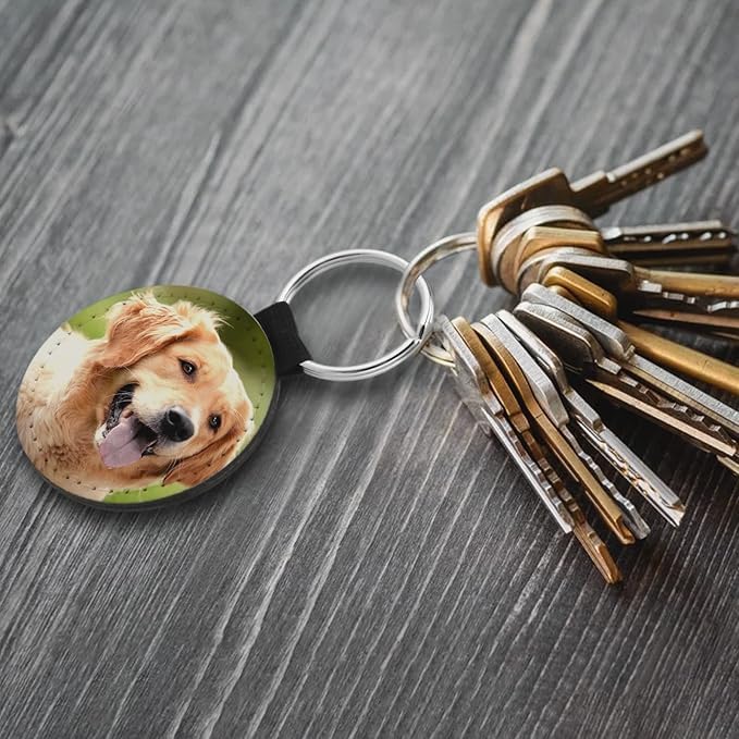 SCCFMM 50 PCS Sublimation Blank Keychain PU Leather Sublimation Keychains DIY Heat Transfer Print Keyring for Pendant Ornament Making, Gift Present Making