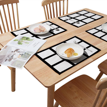 30 Pieces Sublimation Blank 9 Panel Placemats Wedding Party Linen Cotton DIY Heat Transfer Print Placemat Dining Table Place Mat for Kitchen Table