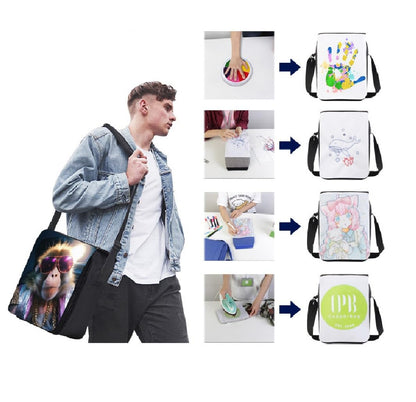 SCCFMM 5 Pcs Sublimation Blanks Larger Capacity Shoulder Bag Sublimation 15inch Shoulder Bag Crossbody Bag DIY Heat Transfer Print Sublimation Bags for Men Adults Children Father's Day Gifts