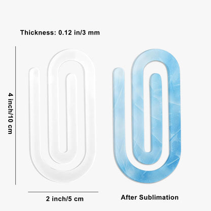 50 Pieces Sublimation Blank Acrylic Paper Clips Jumbo, 4x2 Inch Acrylic Sublimation Paperclips Large, Personalized DIY Heat Transfer Print Paper Clips for Crafts, Gifts, Home, Office, School Use